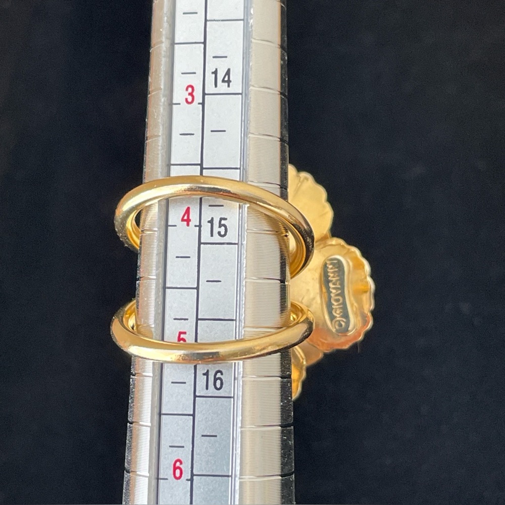 Giovanni Vintage Gold Tone Rose Cocktail Ring Pinky Ring Size 4.5 Statement - Picture 8 of 11
